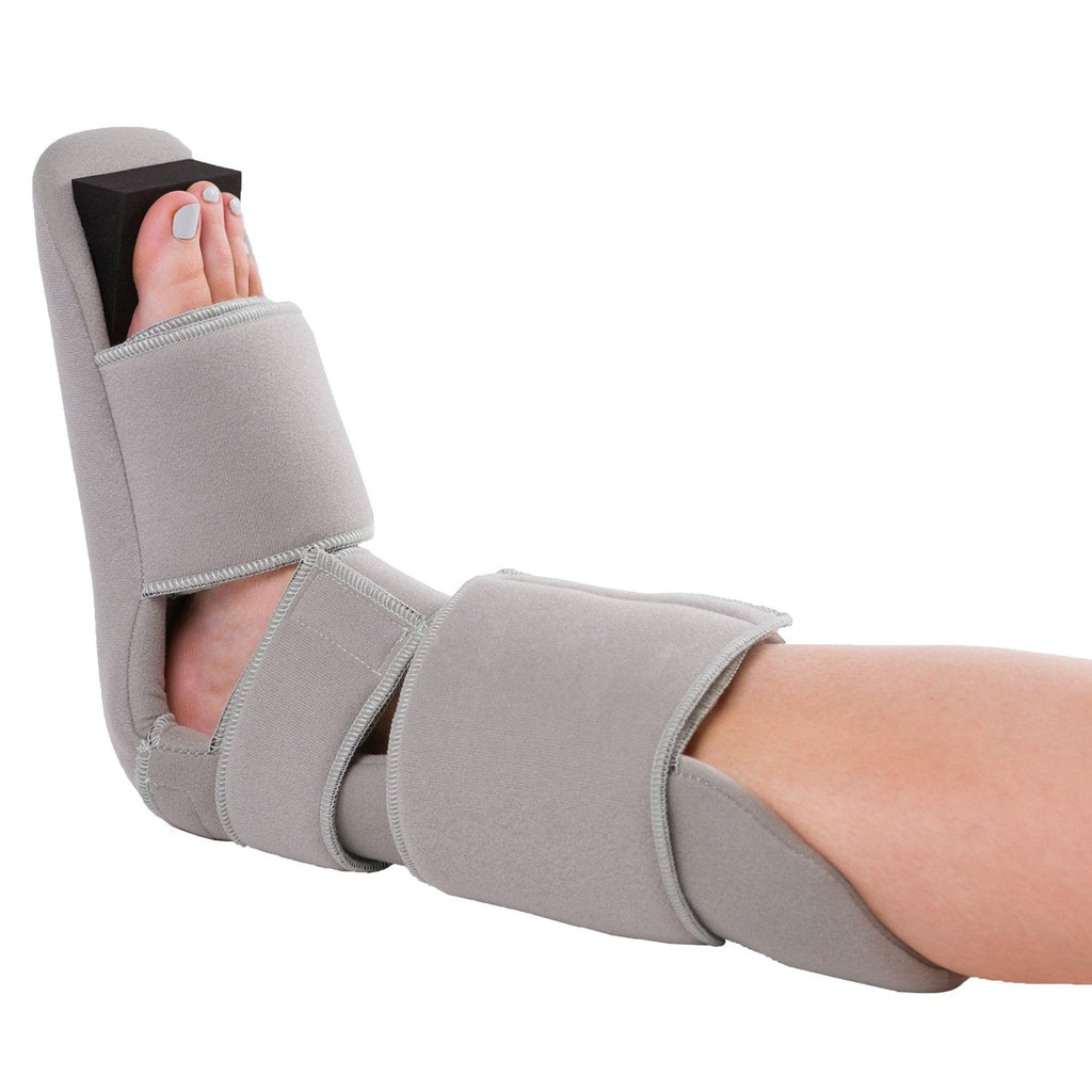 [Australia] - BraceAbility Padded 90 Degree Plantar Fasciitis Boot | Soft Night Splint to Stabilize Foot and Ankle, Stretches Plantar Fascia Ligament and Supports Achilles Tendon (Medium) Medium Grey 