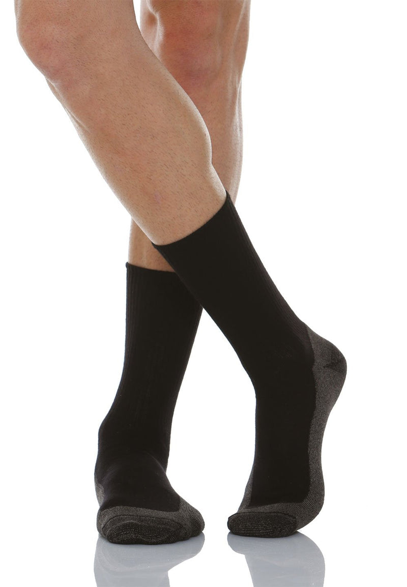 [Australia] - Relaxsan 550P X-Static Silver fiber diabetic socks with soft massaging terry sole, 100% Made in Italy 5-XL [Man 9.5-11.5 / Woman 11-12.5] Black 
