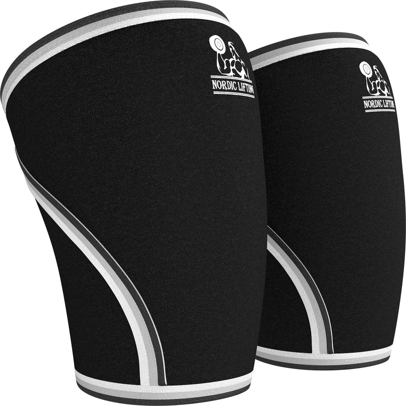 [Australia] - Knee Sleeves (1 Pair) Support & Compression for Weightlifting, Powerlifting & Cross Training - 7mm Neoprene Sleeve for the Best Squats - Both Women & Men - by Nordic Lifting Medium Black 