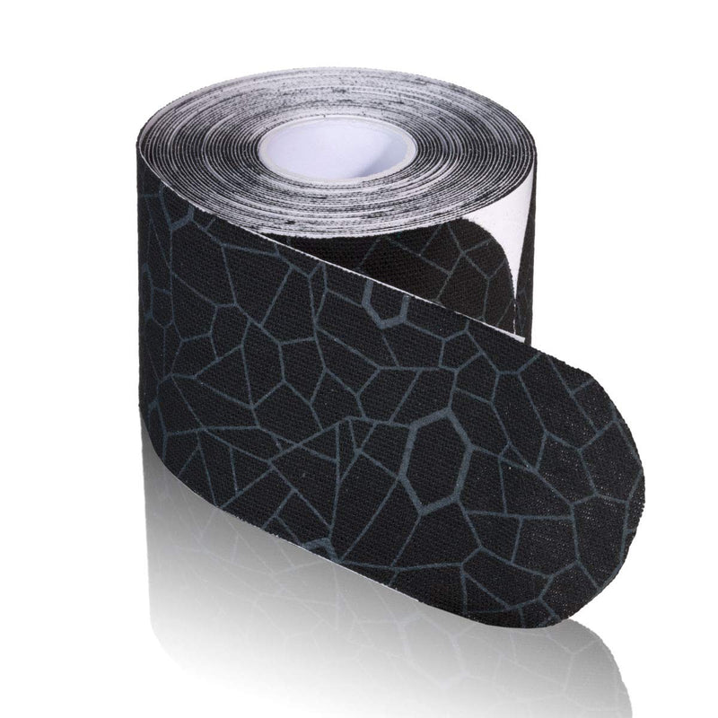 [Australia] - TheraBand Kinesiology Tape, Waterproof Physio Tape for Pain Relief Black/Gray 