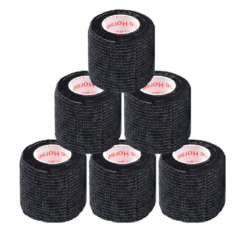[Australia] - 2 Inch Self Adhesive Medical Bandage Wrap Sport Tape (Black Bean) (6 Rolls) Self Adherent Cohesive First Aid Sport Flex Wrist Ankle Knee Sprains and Swelling Black Bean 6 Count (Pack of 1) 