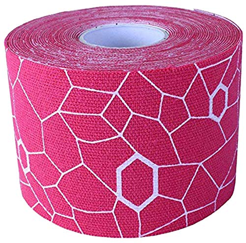 [Australia] - THERABAND Kinesiology Tape, Waterproof Physio Tape for Pain Relief, Muscle & Joint Support, Standard Roll with XactStretch Application Indicators, 2 Inch x 16.4 Foot Roll, Pink/White 