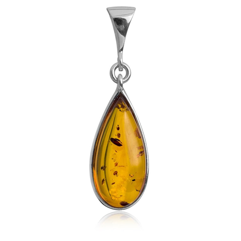 [Australia] - Amber Sterling Silver Classic Pendant 