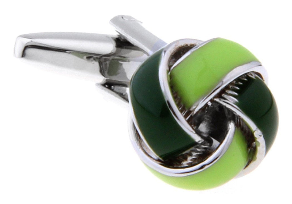 [Australia] - MRCUFF Knot Green Pair Cufflinks in a Presentation Gift Box & Polishing Cloth 