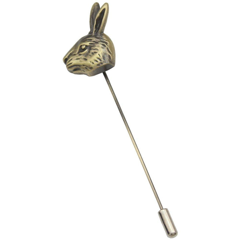 [Australia] - Q&Q Fashion Antique Rabbit Bunny Hare Wonderland Lapel Stick Pin Tie Hat Brooch Tea Party Vintage Gold Tone 