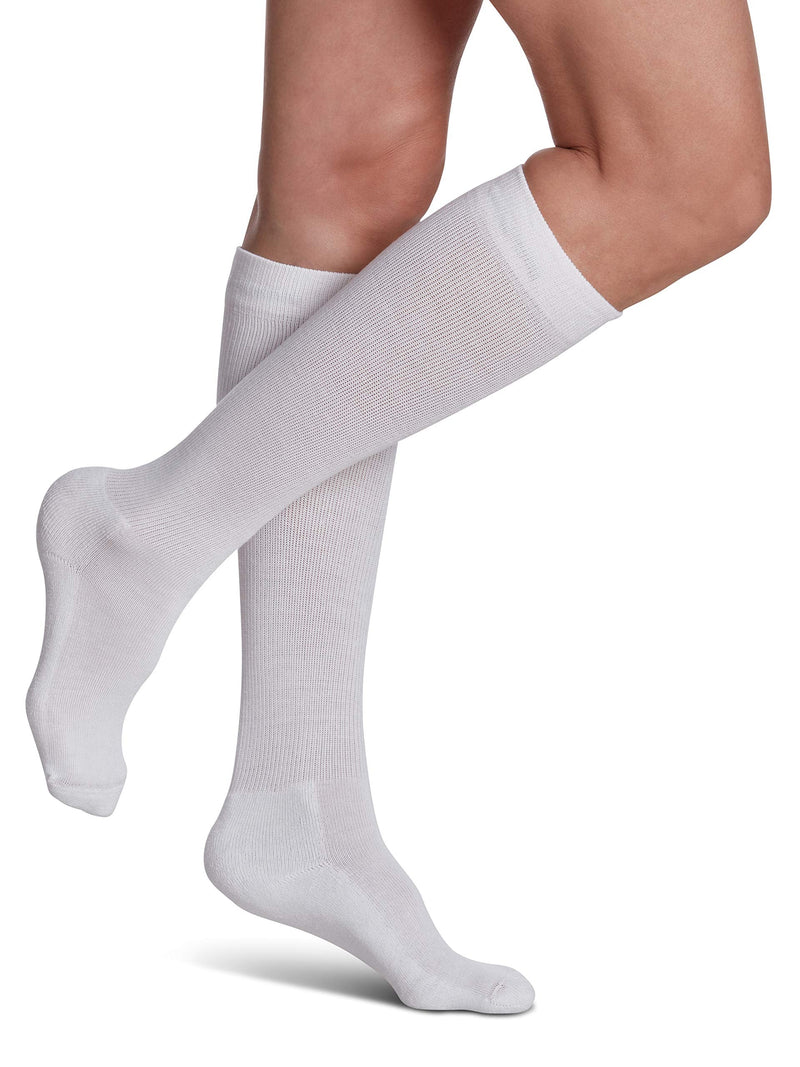 [Australia] - Sigvaris EVERSOFT Diabetic Sock 160 Knee-high Compression Socks 8-15 mmHg White X-Large 