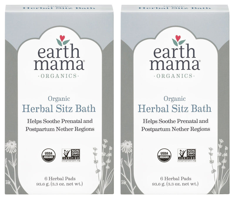 [Australia] - Organic Herbal Sitz Bath by Earth Mama | Soothing Soak for Pregnancy and Postpartum Care, 6-Count (2-Pack) 6 Count (Pack of 2) 