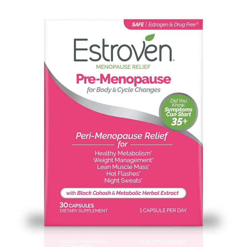 [Australia] - Estroven Pre-Menopause Relief for Body and Cycle Changes, Helps Reduce Hot Flashes, Night Sweats and Manage Weight*, 30 Count 