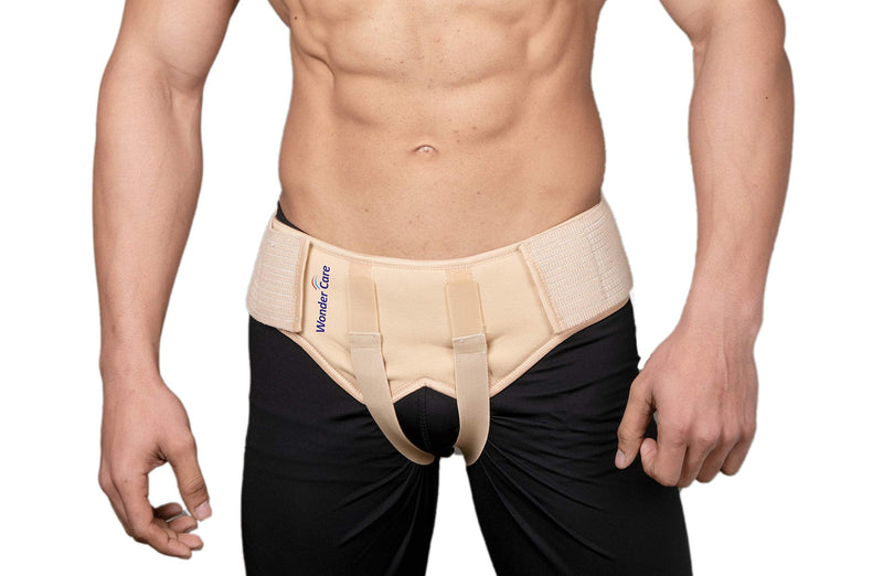 [Australia] - Wonder Care® Hernia Support - Groin Hernia Support for Men, 2 Removable Compression Pads & Adjustable Groin Straps, Double inguinal Hernia Support for Men -L L(36"-40") 