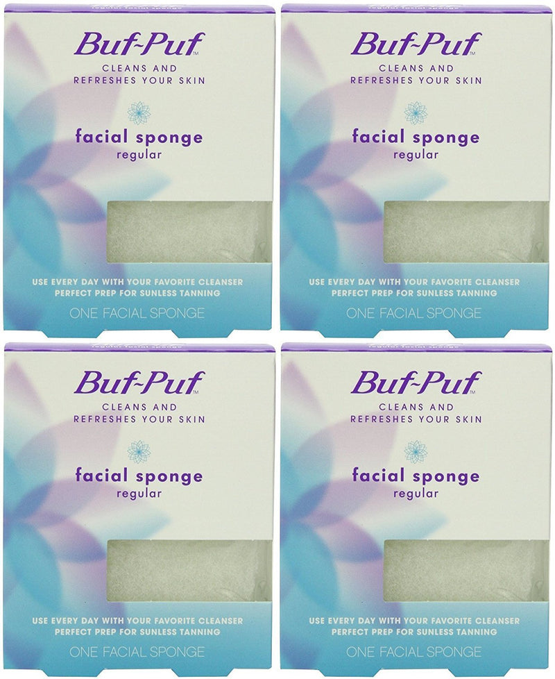 [Australia] - Buf-Puf Reusable Facial Sponge, Regular, 4 Count 