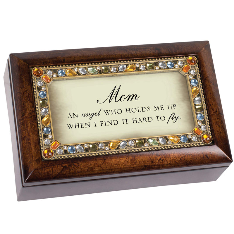 [Australia] - Cottage Garden Mom an Angel Holds Me Up Amber Earth Tone Jewelry Music Box Plays Wind Beneath My Wings 