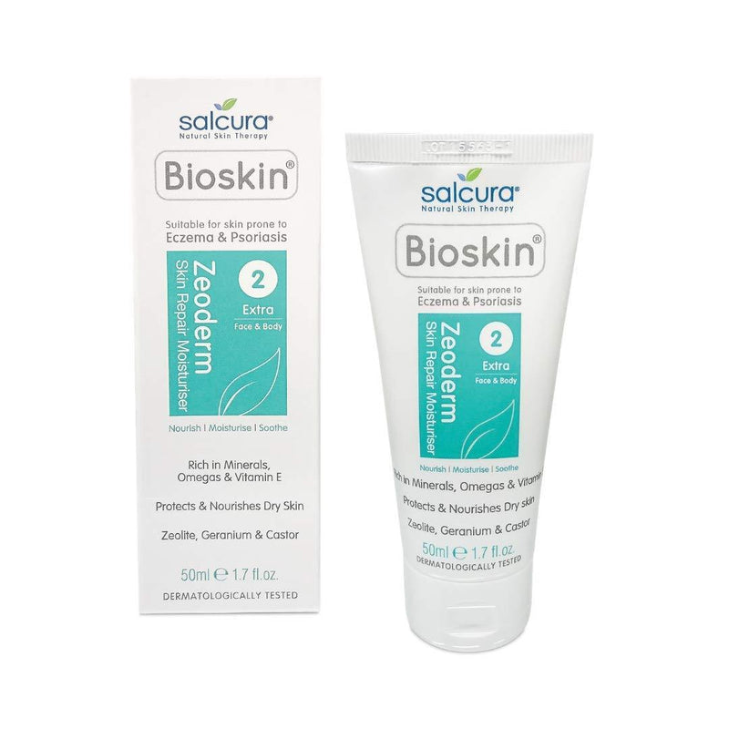 [Australia] - Salcura Natural Skin Therapy, Bioskin Zeoderm Skin Repair Moisturiser, Including Natural Ingredients Relieves Itchiness & Soothes Irritation, Ideal For Severely Dry & Dehydrated Skin 50ml 