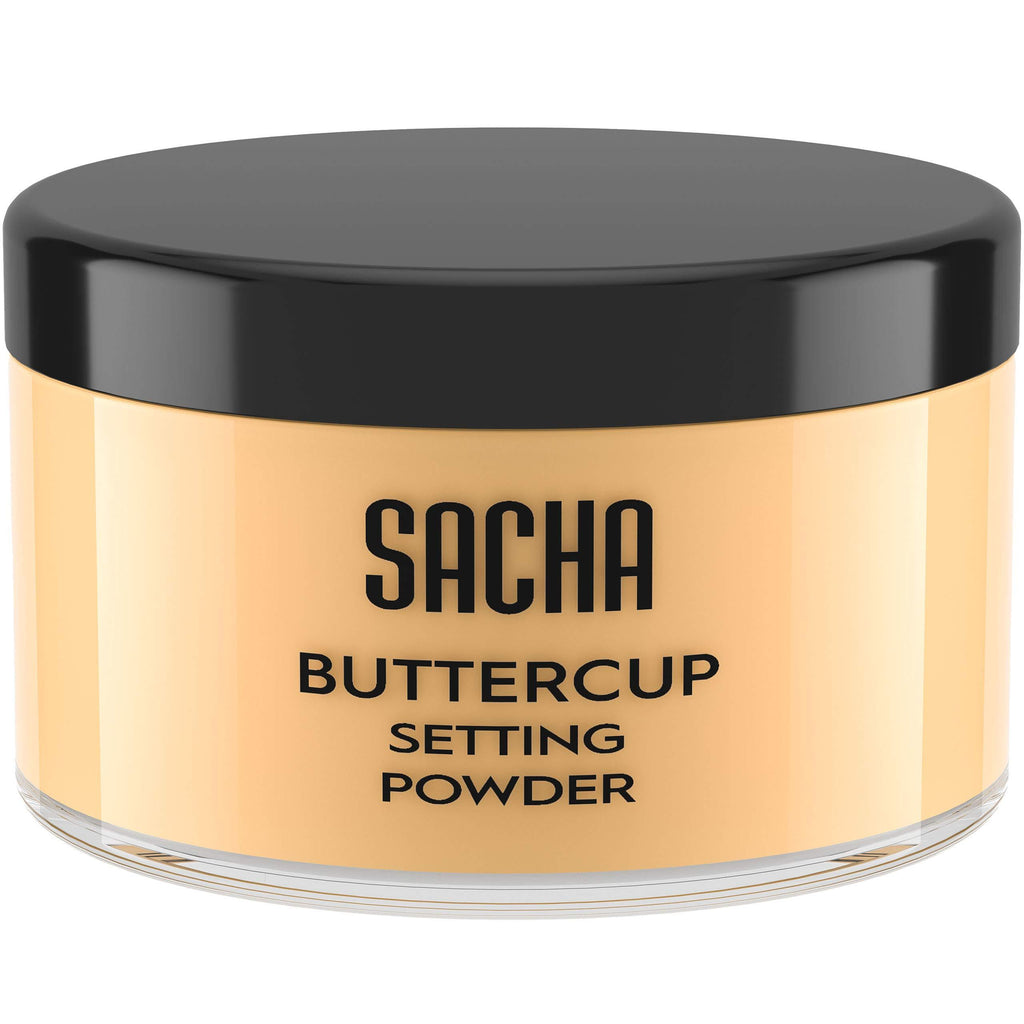 [Australia] - Sacha BUTTERCUP Setting Powder. No Ashy Flashback. Blurs Fine Lines and Pores. Loose, Translucent Face Powder to Set Makeup Foundation or Concealer. For Medium to Dark Skin Tones, 1.25 oz. 