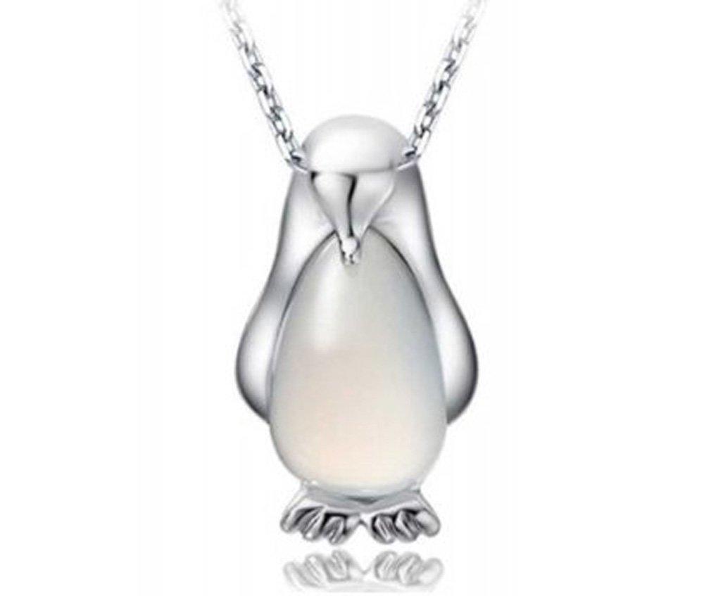 [Australia] - findout Women Penguin Opal Necklace 925 Silver Penguin Opal Pendant Necklace With Curb Chain 18in For Girls Childen(f036) 