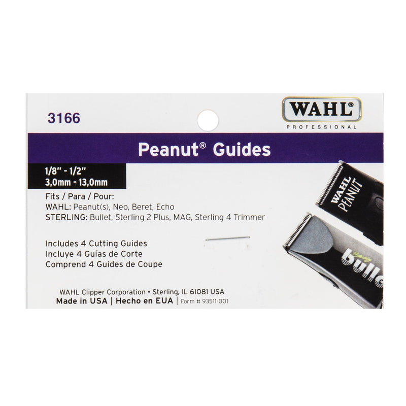 [Australia] - Wahl Professional - Clipper Peanut Guides 4 Pack #3166 - Cutting Lengths From 1/8"-1/2" - for Professional Stylists And Barbers 