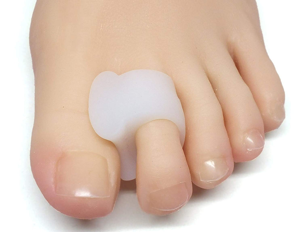 [Australia] - ZenToes Gel Toe Separators for Overlapping Toes, Bunions, Big Toe Alignment, Corrector and Spacer - 4 Pack (White) White 