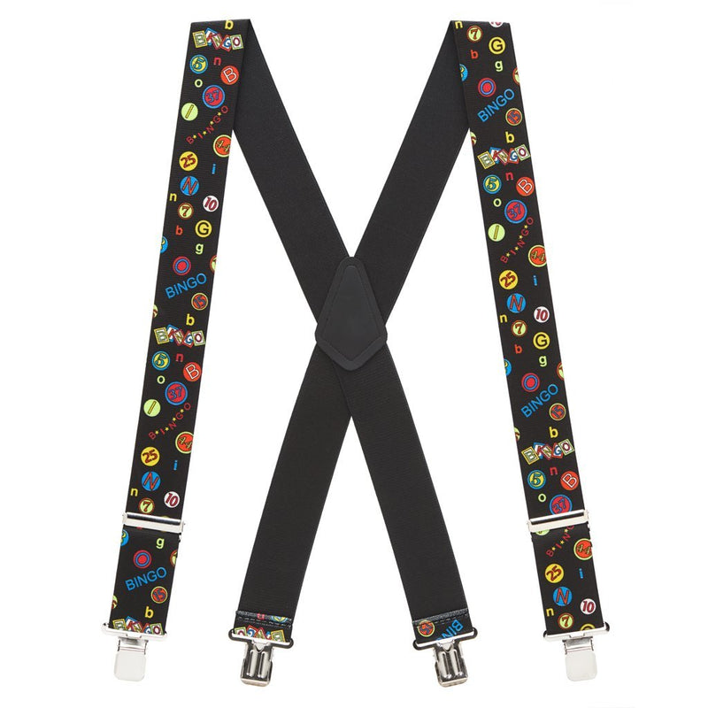 [Australia] - SuspenderStore Men's Bingo Clip-End Novelty Suspenders - 2 Inch Wide 48" for 5'9" to 6'2" tall 