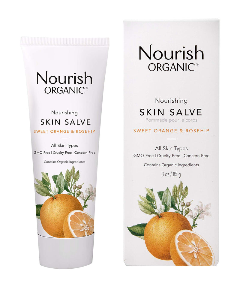 [Australia] - Nourish Organic | Nourishing Skin Salve - Sweet Orange & Rosehip | GMO-Free, Cruelty Free, USDA Certified Organic (3oz) 