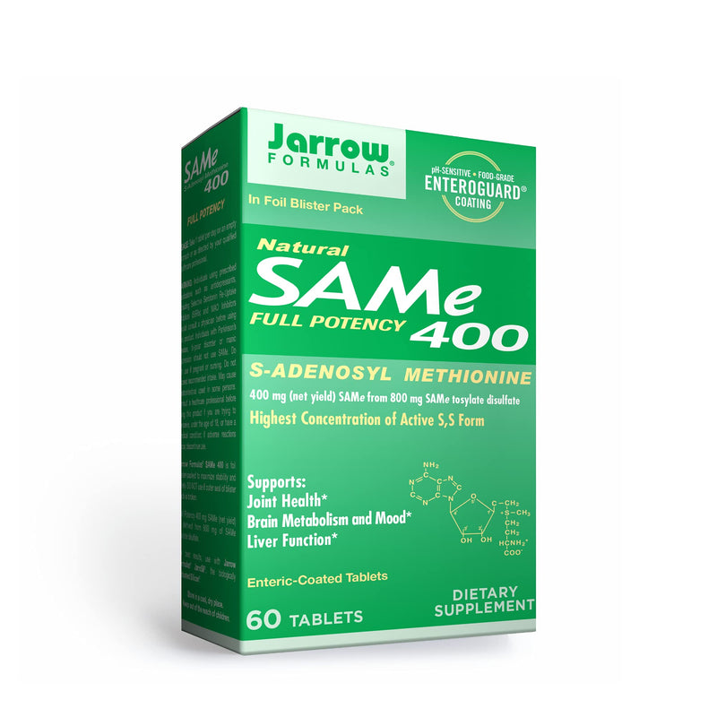 [Australia] - Jarrow Formulas Same 400 mg - 60 Tablets - Highest Concentration of Active S,S Form - Supports Joint Health, Liver Function, Brain Metabolism, Mood & Antioxidant Defense - 60 Servings 60 Count (Pack of 1) 
