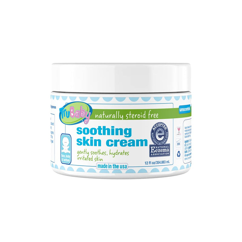 [Australia] - TruBaby Soothing Skin (Eczema) Cream for Baby, Relieves & Protects Dry, Itchy Skin, Safe for Sensitive Skin, Hydration and Moisturizing Cream for Babies, Unscented, All Natural Ingredients (12 fl oz) 12 Fl Oz (Pack of 1) 