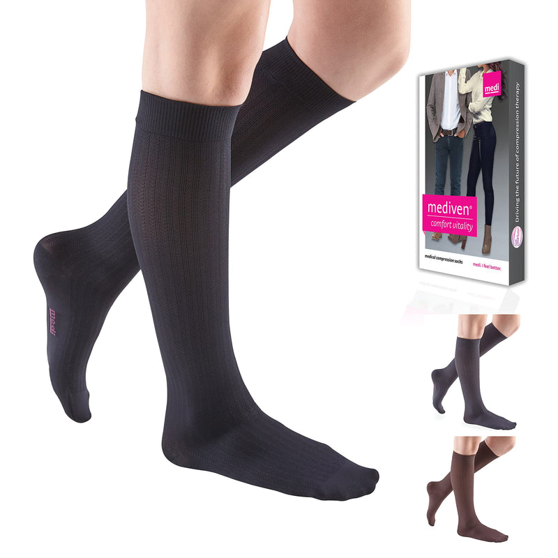 [Australia] - mediven for women vitality, 20-30 mmHg, Calf High Stockings, Closed Toe 2 Ebony 