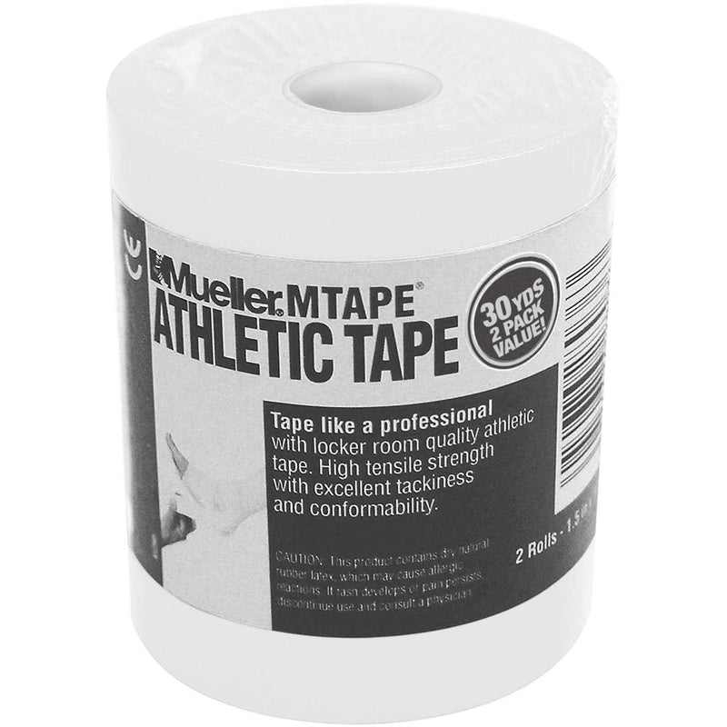 [Australia] - Mueller Athletic Tape, 1.5" x 15yd Roll, White, 2 Pack 