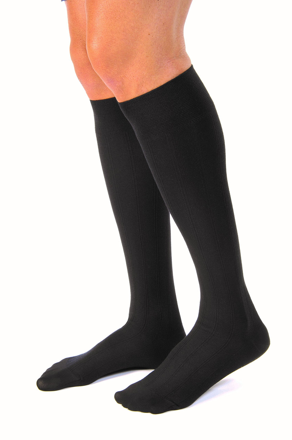 [Australia] - Jobst for Men Casual Closed Toe Knee High Socks 20 30 mmHg Tall Large Full Calf Black 