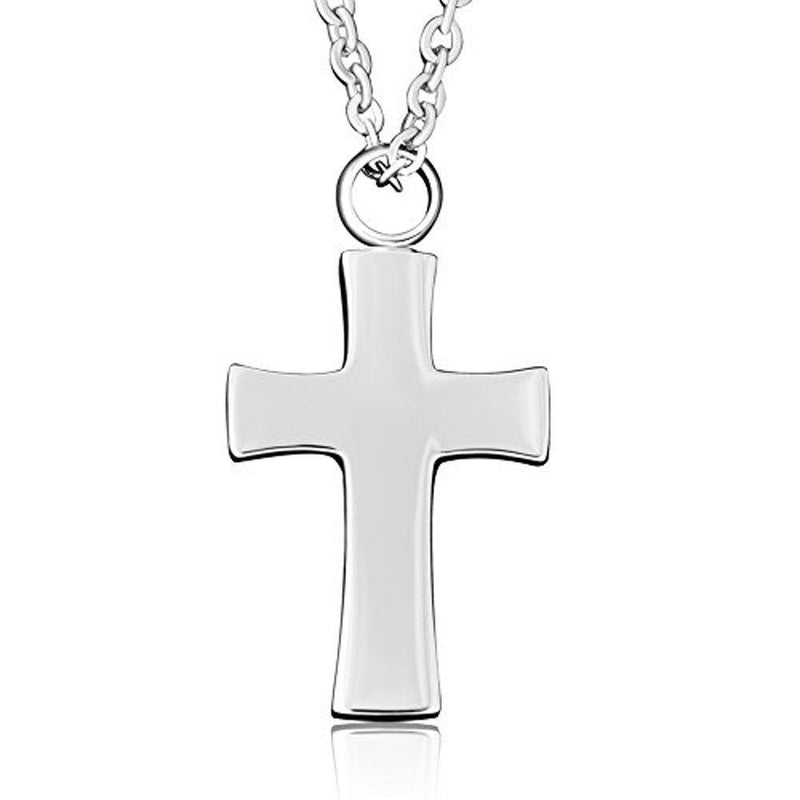 [Australia] - Cremation Cross Necklace Religion Crystal URN Memorial Keepsake Ashes Holder Pendant Stainless Steel Cross Urn-3 