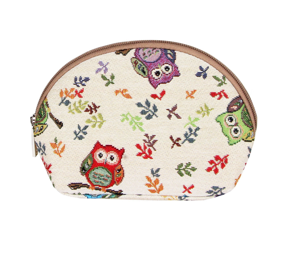 [Australia] - Signare Tapestry Cosmetic Bag Makeup Bag for Women with Owl Design (COSM-OWL) 