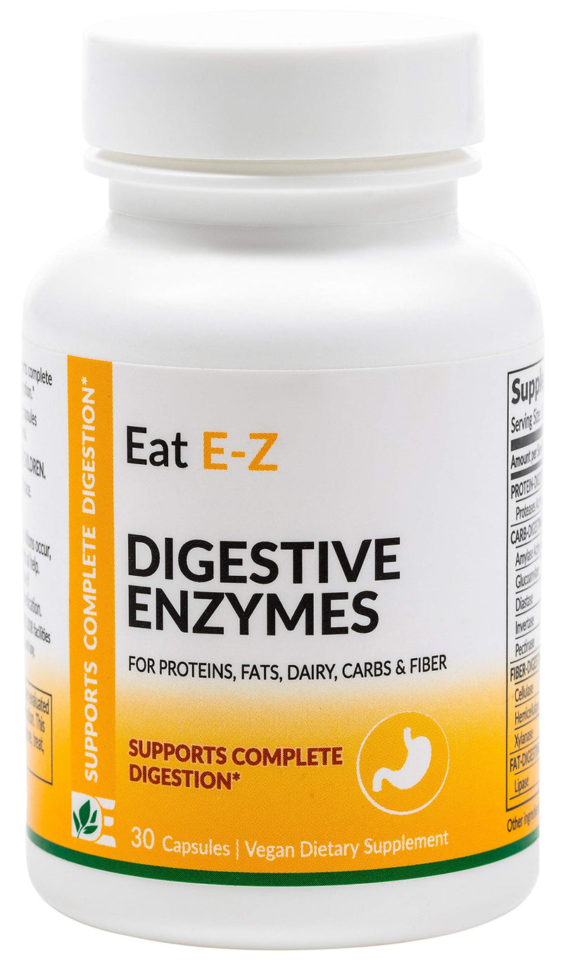 [Australia] - Eat E-Z Digestive Enzymes for Gut Health; Anti-Bloating; Digestive Enzyme for Immune Support | 30 Count 30 Count (Pack of 1) 