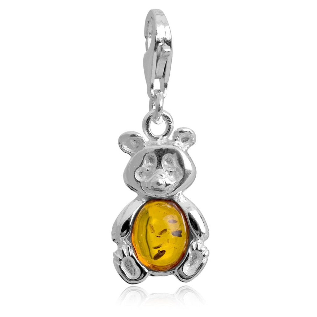 [Australia] - Sterling Silver Amber Bear Charm Pendant 