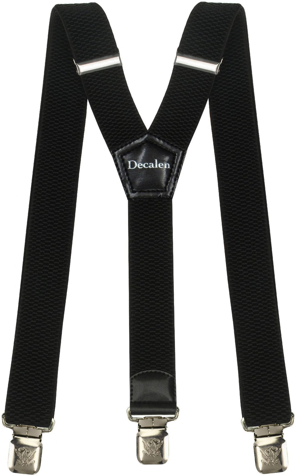 [Australia] - Mens Suspenders Wide Adjustable and Elastic Braces Y Shape with Very Strong Clips - Heavy Duty Black 