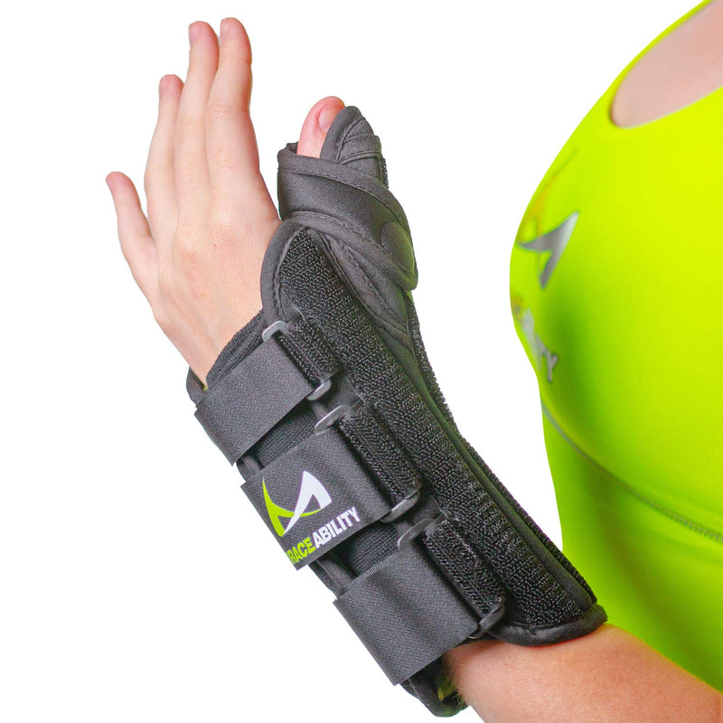 [Australia] - BraceAbility Thumb & Wrist Spica Splint | De Quervain's Tenosynovitis Long Stabilizer Brace for Tendonitis, Arthritis & Sprains Forearm Support Cast (Large - Right Hand) Large 