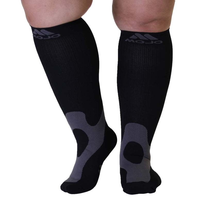 [Australia] - Mojo Medical Compression Socks for Women & Men Circulation - 20-30mmHg Large Black 