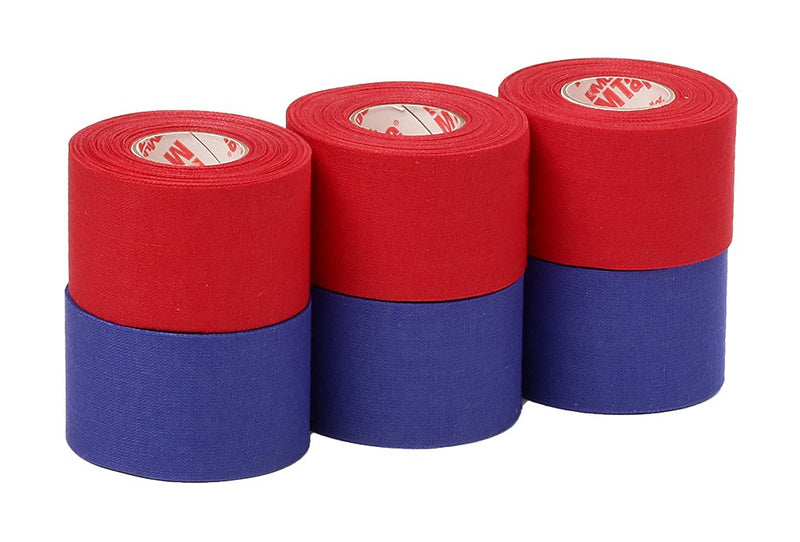 [Australia] - Mueller Athletic Tape Sports Tape, Red and Blue 6 rolls 