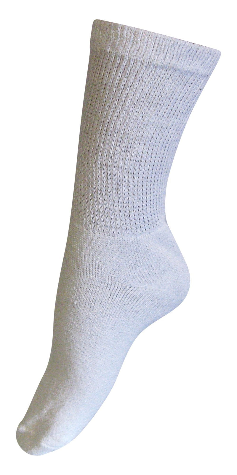 [Australia] - Diabetic Mens Crew Socks (3 Pack) 10-13, White, Made in The USA 
