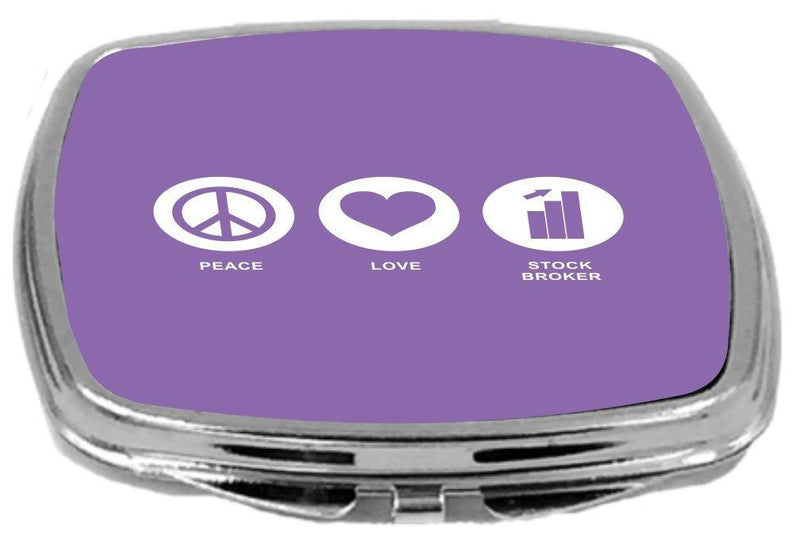 [Australia] - Rikki Knight Peace Love Stock Broker Design Compact Mirror, Violet, 2 Ounce 