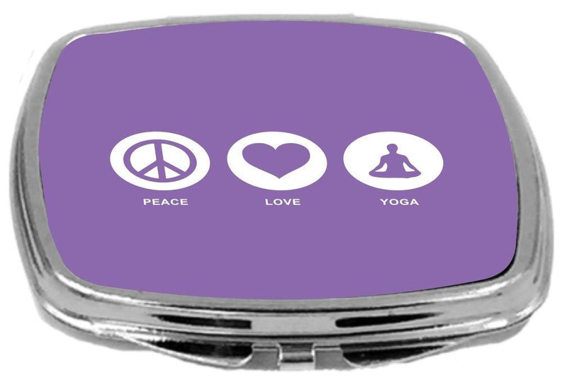 [Australia] - Rikki Knight Peace Love Yoga Design Compact Mirror, Violet, 2 Ounce 