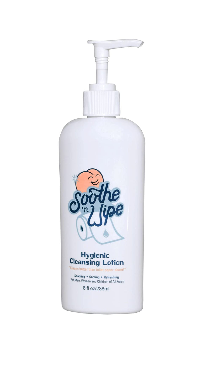 [Australia] - Soothe 'n Wipe 8 Oz Wipe Hygienic Cleansing Lotion, Flushable Wipe Alternative with Aloe & Moisturizers, Toilet Paper Moistener for Clean, Soft & Smooth Bum, Butt Cleaner, Sanitizing Lotion for Anus 8 Fl Oz (Pack of 1) 