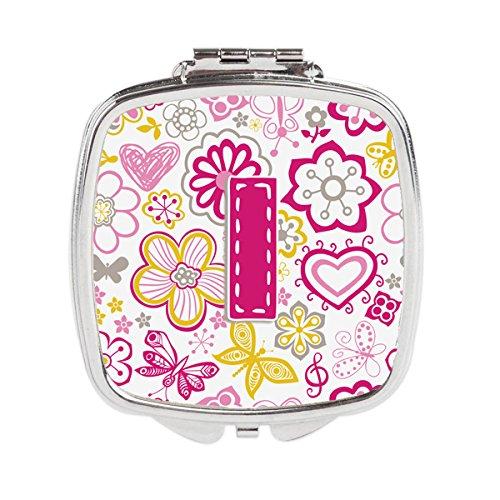 [Australia] - Caroline's Treasures Letter I Flowers and Butterflies Pink Compact Travel Mirrors, Multicolor 