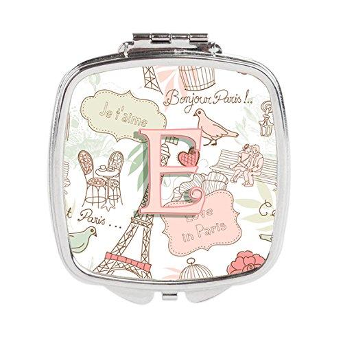 [Australia] - Caroline's Treasures Letter E Love in Paris Pink Compact Travel Mirrors, Multicolor 