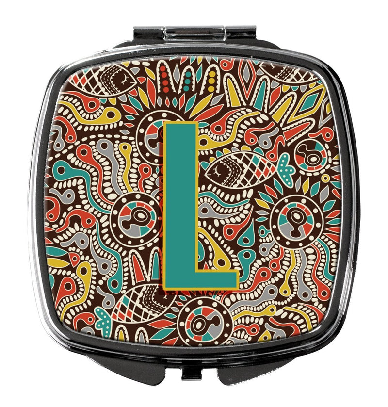 [Australia] - Caroline's Treasures CJ2013-LSCM Letter L Retro Tribal Alphabet Initial Compact Mirror, Multicolor 