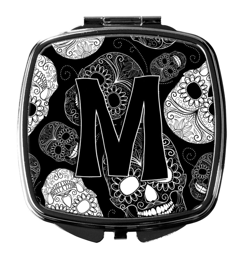 [Australia] - Caroline's Treasures CJ2008-MSCM Letter M Day of The Dead Skulls Black Compact Mirror, Multicolor 