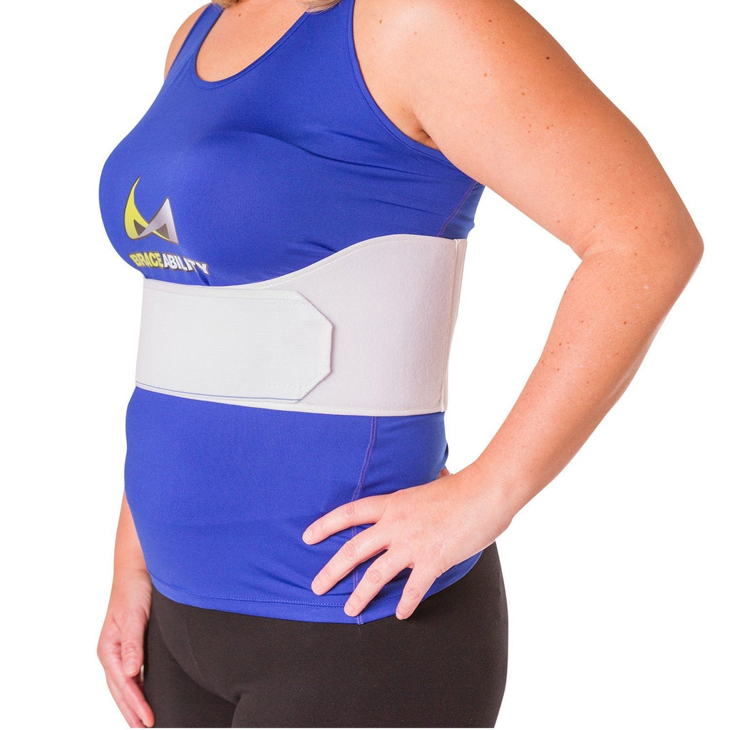 [Australia] - BraceAbility Rib Injury Binder Belt | Women's Rib Cage Protector Wrap for Sore or Bruised Ribs Support, Sternum Injuries, Pulled Muscle Pain and Strain Treatment (Female - Fits 34”-60” Chest) Universal Female 