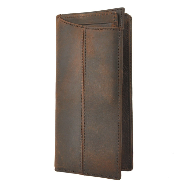 [Australia] - Le'aokuu Mens Leather Zipper Pocket Id Business Card Case Holder Organizer Wallet Phone Case Designer Bifold Checkbook Purse Brown 3 