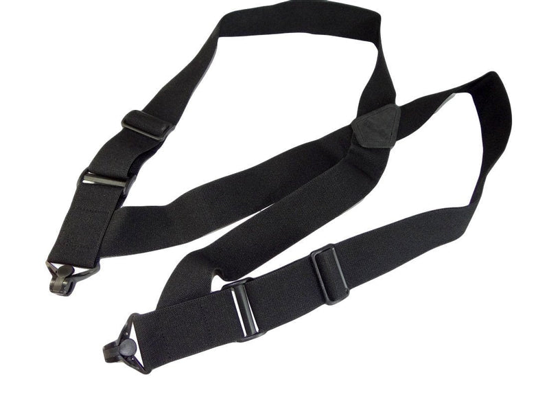 [Australia] - Airport Friendly Holdup Brand No-buzz Black 2" wide Hip Clip Suspenders with patented Jumbo Composite Plastic Gripper Clasps 