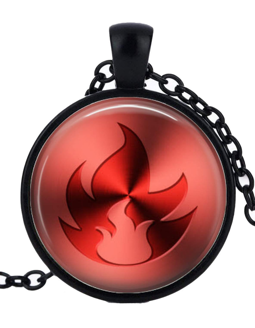 [Australia] - Crafting Mania LLC Gaming Pocket Monster Type Black Bezel Necklaces Fire 