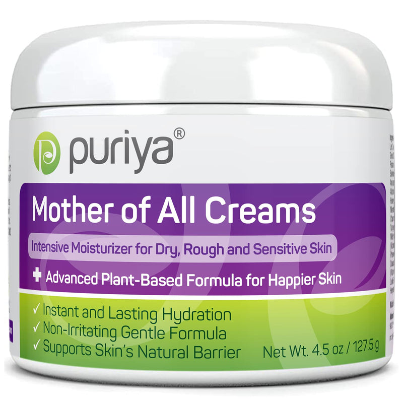 [Australia] - Puriya Hydrating, Soothing, Therapeutic Multi Purpose Daily Intensive Moisturizer with Honey, Shea Butter for Dry, Irritated, Sensitive Hand, Skin, Body. Long Lasting, Plant Based Mother of All Creams Light Peppermint 4.5 Ounce (Pack of 1) 
