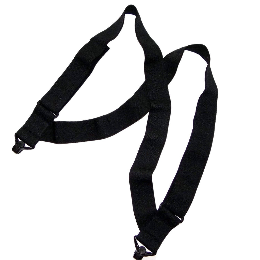 [Australia] - USA Made Holdup Brand Black 2" Hip-clip Style No-Buzz Suspenders Patented Gripper Clasps 