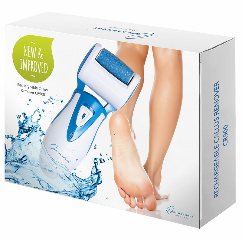 [Australia] - Electric Callus Remover: Own Harmony Professional Pedicure Tools Foot Care for Women, Rechargeable Foot Scrubber, CR900 Electronic Feet File Pedi Sander Best for Hard Cracked Dry Dead Skin, 3 Rollers Blue 